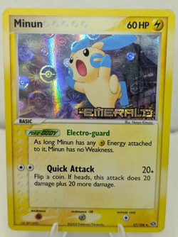 Pokemon Minun 37/106 EX Emerald Reverse Holo – Near Mint TCG Card - Image 1