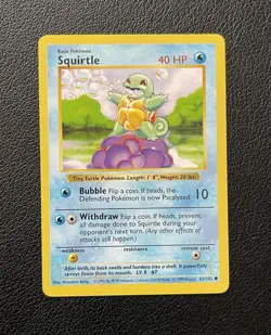 Squirtle 63/102 - Pokemon Base Set Shadowless Card WOTC NM 1999 - Image 2