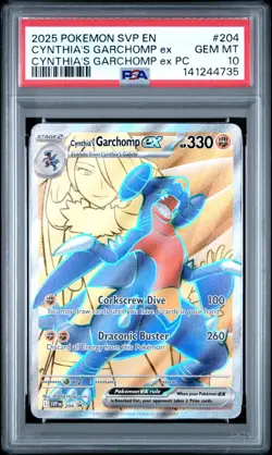 2025 POKEMON SVP PROMO EX PREMIUM COLLECTION #204 CYNTHIA'S GARCHOMP EX PSA 10 - Image 1
