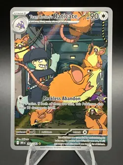 Pokemon 2025 SV Destined Rivals Team Rocket’s Raticate #202/182 IR NM-MT - Image 1
