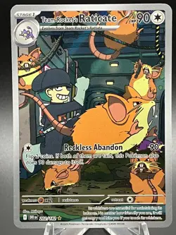 Pokemon 2025 SV Destined Rivals Team Rocket’s Raticate #202/182 IR NM-MT - Image 2