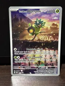 Teal Mask Ogerpon SVP123 Black Star Promo Full Art Pokemon TCG Card NM - Image 1