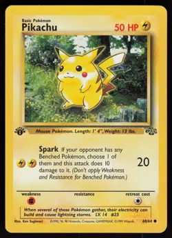 Pikachu 60/64 Common Jungle 1st Edition Pokemon - Image 1
