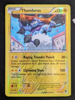 Thundurus 33/111 XY - Furious Fists Pokemon TCG NM Reverse Holo - Image 1