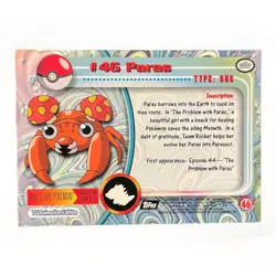 [LP] Topps 1999 Paras #46 Pokemon TV Animation Edition Series 1 (Black Label) - Image 2