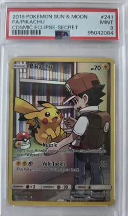2019 Pokemon Sun & Moon FA/PIKACHU Cosmic Eclipse Secret PSA 9 - Image 1