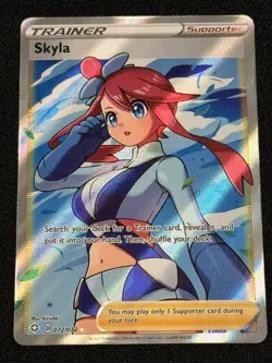 Pokemon Skyla Shining Fates 072/072 Full Art Trainer Supporter Ultra Rare Holo - Image 1