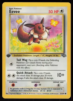 Eevee 51/64 Common Jungle 1st Edition Pokemon - Image 1