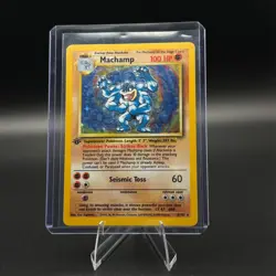 Machamp 8/102 Base Set 1st Edition Holo Rare LP Pokemon TCG Wizards of the Coast - Image 1