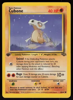 Cubone 50/64 Common Jungle 1st Edition Pokemon - Image 1
