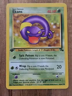 1st Edition Ekans NEAR MINT 46/62 - Fossil Set - 1999 Pokemon TCG WOTC Vintage - Image 2