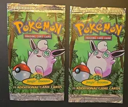 (2) POKEMON JUNGLE ORIGINAL RARE 1999 EMPTY WRAPPER Wigglytuff Art Great Display - Image 1