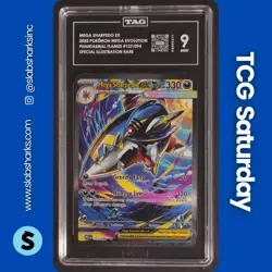 2025 POKEMON PHANTASMAL FLAMES MEGA SHARPEDO EX SPECIAL ILLUSTRATION RARE TAG 9 - Image 1