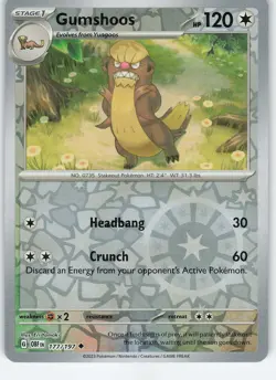 Gumshoos 177/197 Uncommon Reverse Holo SV03: Obsidian Flames NM Pokemon - Image 1