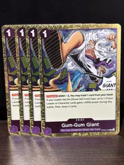 4x Gum-Gum Giant - One Piece OP09-078 Rare - Playset English - NM- Gear 5 Luffy - Image 1