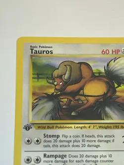 Pokemon Card 1st Edition Jungle Tauros 47/64 - Image 2