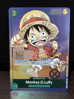 Monkey D. Luffy P-037 One Piece Promo Card TCG 1st Anniversary Stamped Foil NM - Image 1