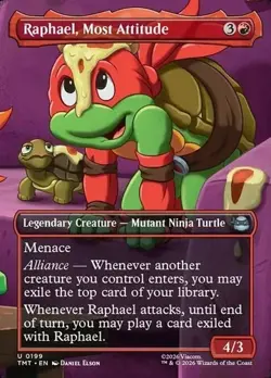 Raphael, Most Attitude Extended Art NM Teenage Mutant Ninja Turtles MTG Magic - Image 1