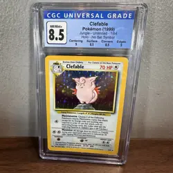 1999 Pokemon Jungle Clefable No Set Symbol Error Holo Rare #1/64 CGC 8.5 - Image 1