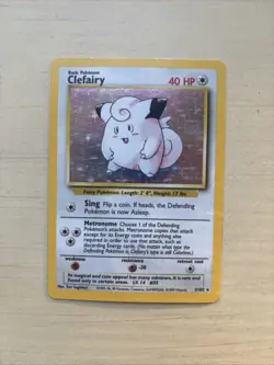 Pokemon TCG Clefairy Base Set 5/102 1999 Unlimited Holo Rare WotC - Image 1