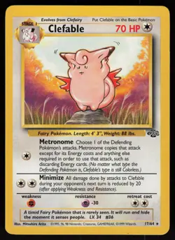 Clefable 17/64 Rare Jungle Unlimited Pokemon - Image 1