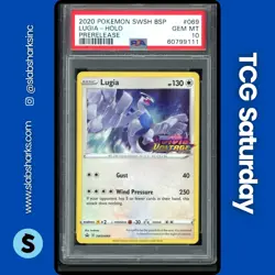 2020 POKEMON SWSH BLACK STAR PROMOS #SWSH069 LUGIA HOLO PRERELEASE PSA 10 - Image 1