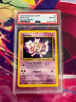 Mewtwo 3 WoTC First Movie Promo English PSA Graded 8 Pokemon TCG - Image 1