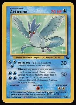 Articuno 17/62 Rare Fossil Unlimited Pokemon - Image 1