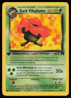 Dark Vileplume 30/82 Rare Team Rocket 1st Edition Pokemon - Image 1