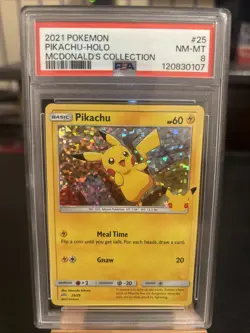 Pokemon TCG Pikachu Holo McDonald’s Collection 25th Anniversary PSA NM-MT 8 - Image 1