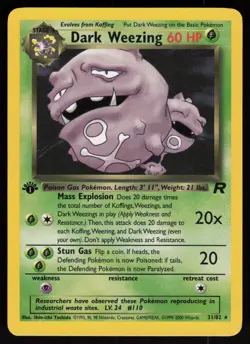 Dark Weezing 31/82 Rare Team Rocket 1st Edition Pokemon - Image 1