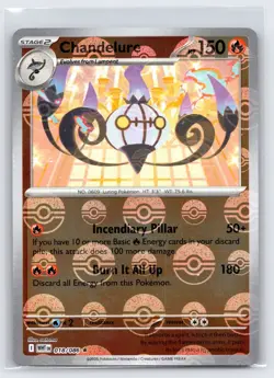 Pokemon NM Holo Chandelure (Poke Ball Pattern) 018/086 Rare SV: White Flare - Image 1