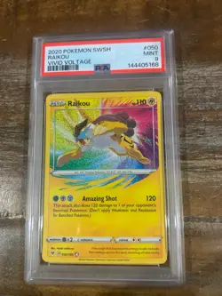 POKEMON 2020 Vivid Voltage RAIKOU 050 PSA 9 Mint Rare Amazing 2 - Image 1