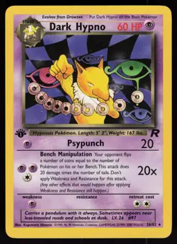 Dark Hypno 26/82 Rare Team Rocket 1st Edition Pokemon - Image 1