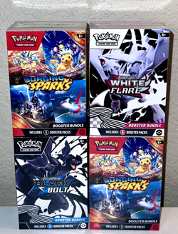 Pokemon Booster Bundle Lot Black Bolt, Surging x2 , White Flare NEW SEALED - Image 1