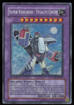Super Vehicroid - Stealth Union GLAS-EN041 Secret Rare 1st Edition Yugioh - Image 1
