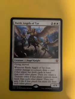 Battle Angels of Tyr. Mythic CLB Angel Knight Magic the Gathering Card. - Image 1