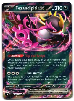 Fezandipiti ex 038/064 - Shrouded Fable Double Rare Pokemon TCG - LP Card - Image 1