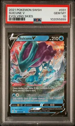2021 Pokemon Evolving Skies # 031 Suicune V PSA 10 Card GEM MINT! Free Shipping! - Image 1