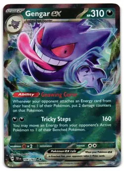 Gengar ex 104/162 - Temporal Forces Double Rare Pokemon TCG - LP Card - Image 1