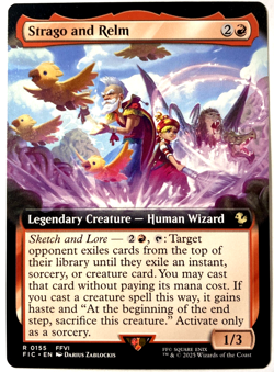 MTG Strago and Relm (Extended Art) Commander: Final Fantasy 0155 NM - Image 1