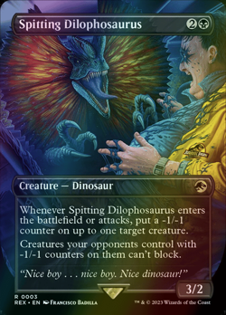 MTG Spitting Dilophosaurus Borderless Foil ** Jurassic World Collection ** En - Image 1