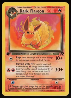 Dark Flareon 35/82 Uncommon Team Rocket 1st Edition Pokemon - Image 1
