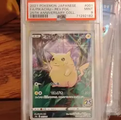 Pokemon Pikachu S8a 25th Anniversary Reverse Foil Holo 001/028 HP 60 PSA 9 - Image 1