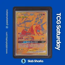 2016 POKEMON SM BLACK STAR PROMO GX PC #SM247 RESHIRAM & CHARIZARD TAG TEAM - Image 1