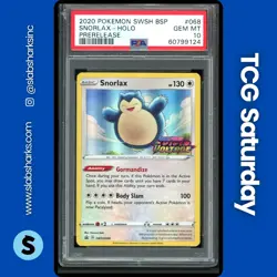 2020 POKEMON SWORD & SHIELD BLACK STAR PROMOS #SWSH068 SNORLAX HOLO PSA 10 - Image 1