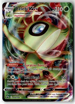 Celebi VMAX ⭐ 008/198 Holo Rare VMAX Chilling Reign 2021 Pokemon NM - Image 1