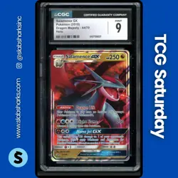 2018 POKEMON SUN & MOON DRAGON MAJESTY #44/70 SALAMENCE GX HOLO CGC 9 - Image 1