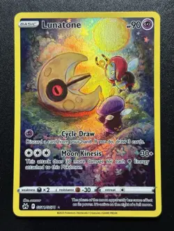 Lunatone CROWN ZENITH Nm Pokemon Card Galarian Gallery # GG11/GG70 2023 - Image 1
