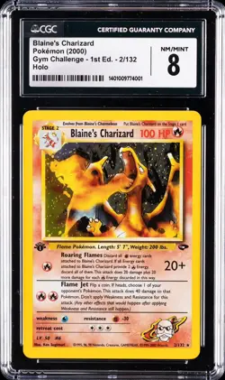 Vintage Pokemon Blaine's Charizard 1st Edition Holo Gym Challenge NM-MINT CGC 8! - Image 1